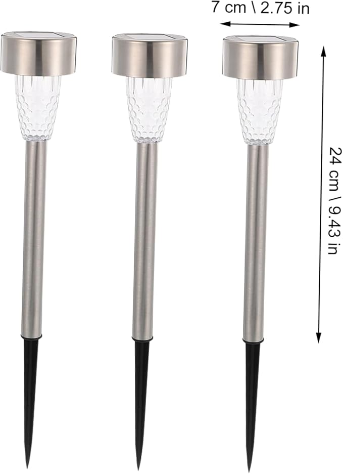 Yardwe 12pcs Solar Pathway Lights Outdoor Stainless Steel Landscape Lighting Kit for Garden Patio White LED Solar Powered Decor with Easy Installation and Weather Resistant Design