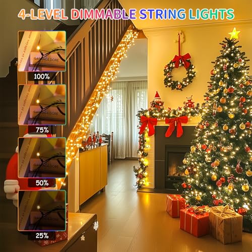 JMEXSUSS 200 LED Color Changing Christmas Lights, Warm White & Multicolor