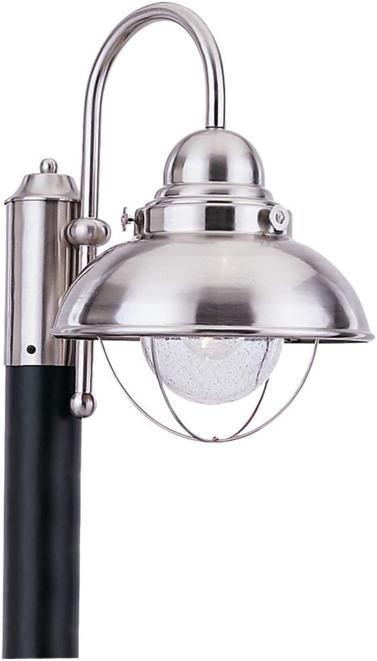 Sea Gull Lighting One-Light Outdoor Post Lantern Outside Fixture, Full Size, Black | Lumora