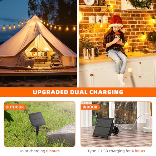 Kawaya G40 Outdoor String Lights Solar 50FT IP65 2700K LED Patio Light
