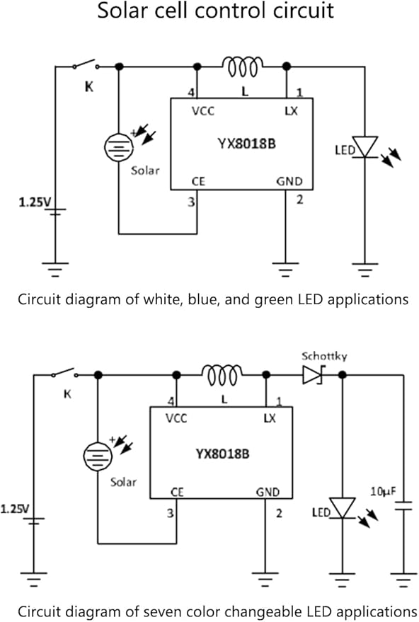 50PCS YX8018 1.2V 30mA Solar Lawn Light Control Chip LED Driver Solar Garden Light Transistor TO-94 Electronic Component