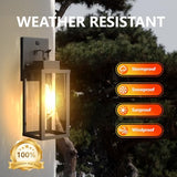14.6 Inch Motion Sensor Dawn to Dusk Outdoor Sensor Light Fixture Anti-Rust Exterior Wall Lighting Waterproof Outdoor Wall Lantern for Porch Patio Front Door Garage - 2 Pack