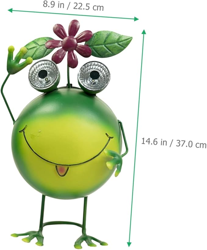 SUPVOX Solar Frog Garden Light Outdoor Decoration High-Efficiency Solar Pathway Lamp with Wrought Iron Design for Lawn Patio and Landscape Lighting