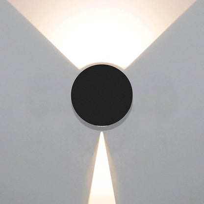 Kawell 8W Modern LED Wall Sconce Light Up Down Waterproof Outdoor Wall Lamp Indoor Hardwired for Bedroom Bathroom Hallway Stairs Porch, Black 3000K