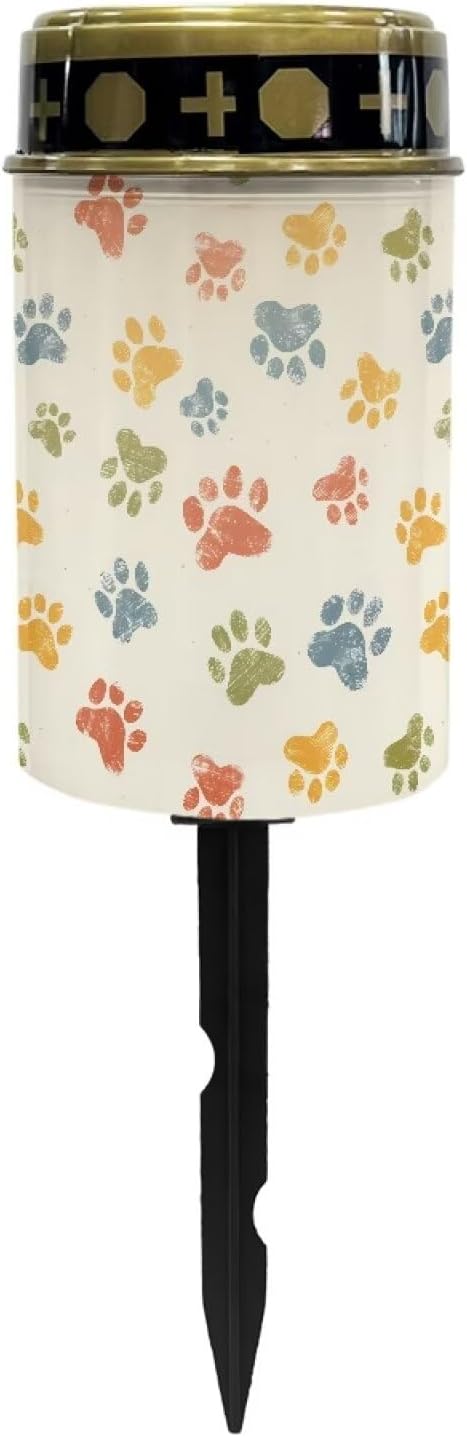 Paws Solar Stake Lights Waterproof Solar Pathway Lights Cemetery Decorations for Grave Outdoor Lights Landscape Lighting Grave Markers Memorial Gift Sympathy Gifts