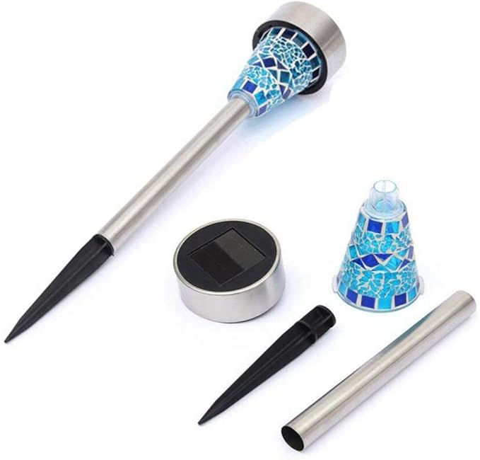 6-Pack Solar Mosaic Border Lawn Garden Lights, LED Mosaic Stake Lights Pathway Landscape Lighting for Patio Walkway | Lumora