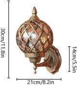 European Retro Style Outdoor Waterproof Wall Lamp,Die- AlumiExpression artistique m Light,Transparent Spherical s | Lumora
