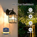 Outdoor Wall Light Fixtures Waterproof Exterior Sconce Lights Anti-Rust Exterior Lighting Fixtures Black Outdoor Wall Lantern for Porch Patio Front Door Garage House - 2 Pack