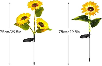 Sunflowers Solar Pathway Lights, Outdoor Lighting Landscaping Solar Garden Lights, for Landscape, Patio, Pathway Decor