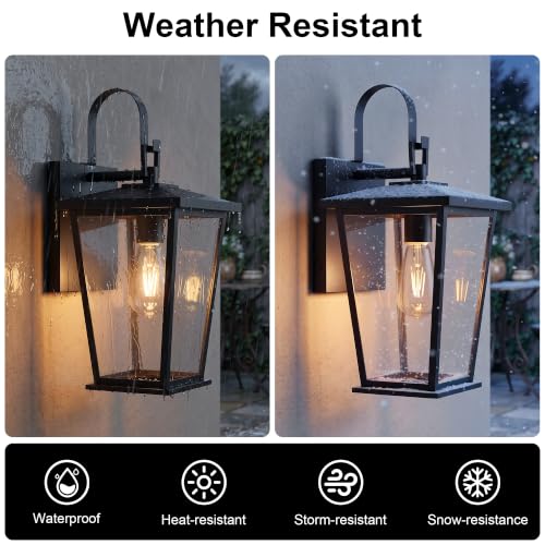 Outdoor Wall Light Fixture, Modern Black Porch Light, Outside Wall Lantern
