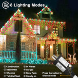 Red and Green Christmas Lights 33ft 400 LED Icicle Lights for Outside House