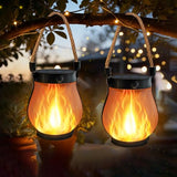 2 Pack Gen2 Solar Lanterns Outdoor Waterproof Halloween Solar Lights Flame