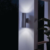 Kichler Cylinders 15" 2-Light Outdoor Cylinder Wall Sconce in Architectural Bronze, (15" H x 5.75 W), 9246AZ | Lumora
