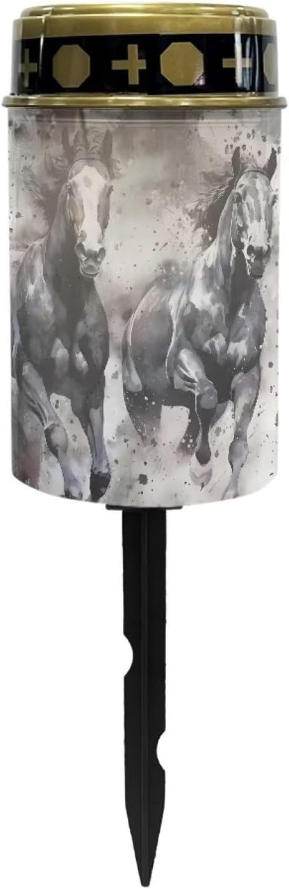 ZOUTAIRONG Running Horse Solar Light for Cemetery Grave 2 Pack Solar Garden Lights Landscape Lighting Solar Pathway Lights Outdoor Cemetery Solar Lights for Grave Solar Lights for Cemetery Gravesite