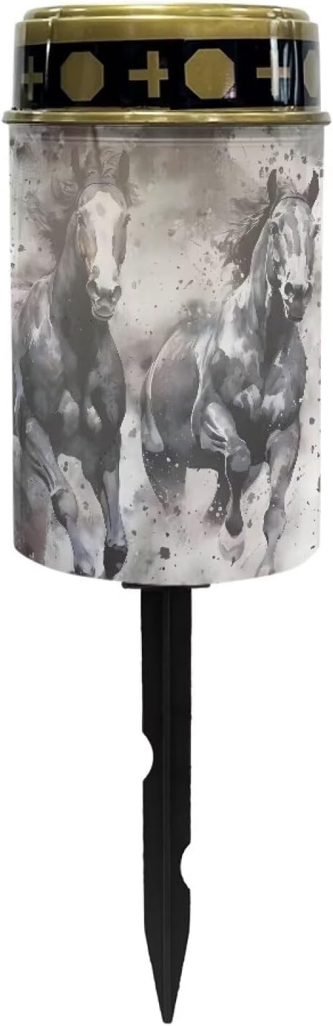 ZOUTAIRONG Running Horse Solar Light for Cemetery Grave 6 Pack Solar Garden Lights Landscape Lighting Solar Pathway Lights Outdoor Cemetery Solar Lights for Grave Solar Lights for Cemetery Gravesite