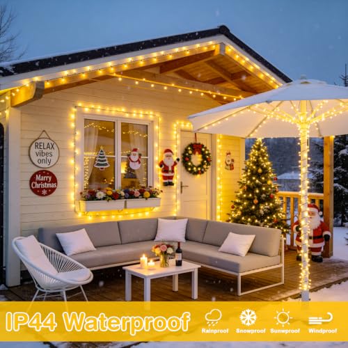 JMEXSUSS 502ft 1500 LED Christmas Lights Outdoor with Remote, Warm White