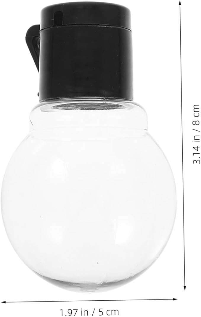 SUPVOX 20pcs LED Globe Bulb String Light Replacements Transparent Plastic Lamp Bulbs with Black Caps for Hanging String Lights DIY Accessories for Indoor Outdoor Festive Decoration