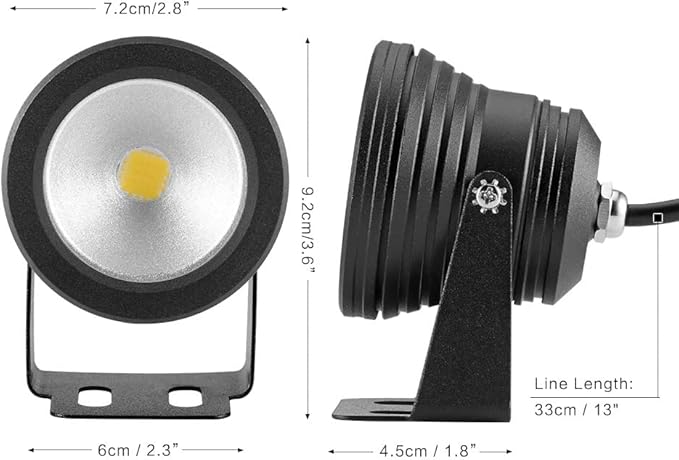 12Vmonster Waterproof LED Outdoor Spot Light Landscape Lighting IP68 12" Wiring with Aluminum Casing with Mount | Lumora