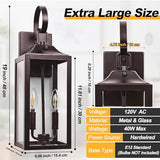 19" Oil Rubbed Bronze Dusk to Dawn Outdoor Wall Light, Modern Porch Lights