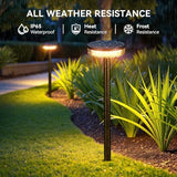 LETMY Solar Pathway Lights Outdoor, 4 Pack 2X Brighter Solar Lights Outdoor Waterproof, Taller Pathway Light with Larger Panel, Auto On/Off Up to 12Hrs Driveway Light for Yard Outside Patio Path Lawn