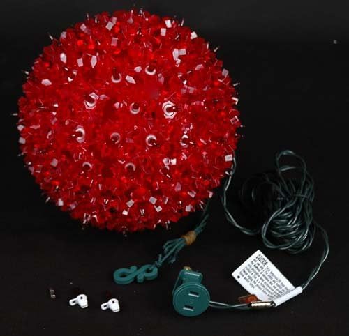 Novelty Lights 7.5in 100 Light Starlight Sphere, Red, Large Ornament Ball Light, 5ft - Outdoor Security Flood Light | Lumora