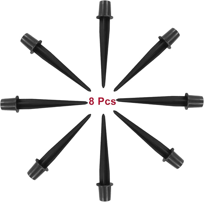 Biaungdo 8 Pack Metal Stakes, 5.3 Inch Solar Light Replacement Stakes, Black Outdoor Ground Stake for Yard Landscape Garden Pathway Patio Lamps Pole