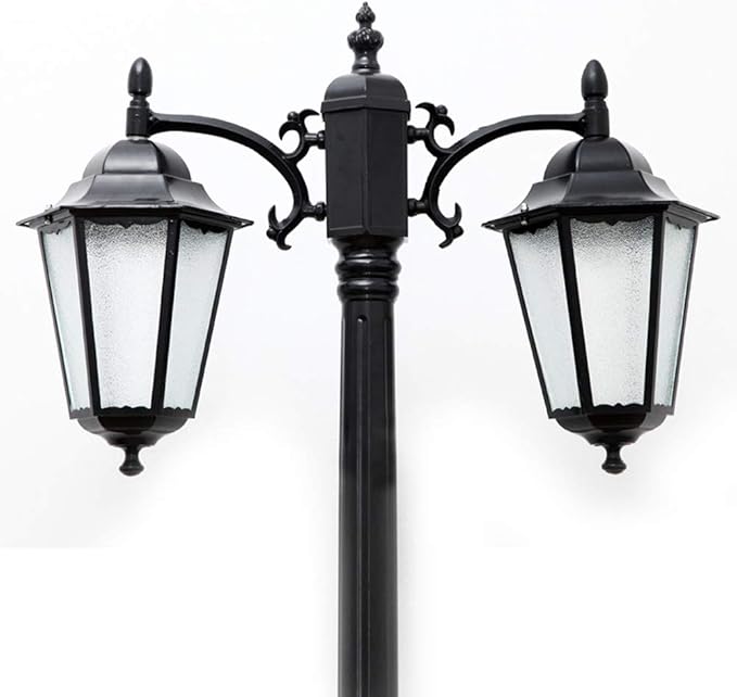 Lights Outdoor 2-Head European Creative Hexagon Streetlight Outdoor Waterproof Patio Landscape Lantern Edison E27 | Lumora