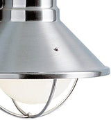 Kichler Seaside 7.5" 1 Light Outdoor Wall Light with Glass Globe Black | Lumora