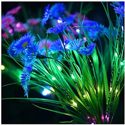 Solar Lawn Light Flower Light 2 Pack 28LED Daisy Solar Garden Light,Outdoor Decoration Stake Lights,Waterproof Solar Landscape Light Statue lamp Garden Stakes Decorative,Lawn (Blue)