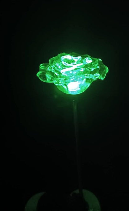 Starry Illuminate 2 PCS Solar Color Changing Style Garden Stake Light Pathway Stake Light (Rose)