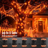 TW SHINE Orange Halloween Lights, 20FT 100 Count Incandescent Mini String Lights, Waterproof Halloween Decorations for Outdoor Indoor Patio Home Party Garden Yard Decor