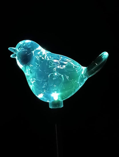 Starry Illuminate 3 PCS Solar Color Changing Style Garden Stake Light Pathway Stake Light (Bird)
