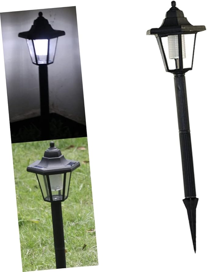 2 Pcs Solar Powered LED Garden Pathway Lights Outdoor Landscape Lawn Patio Decor White Light Solar Panel