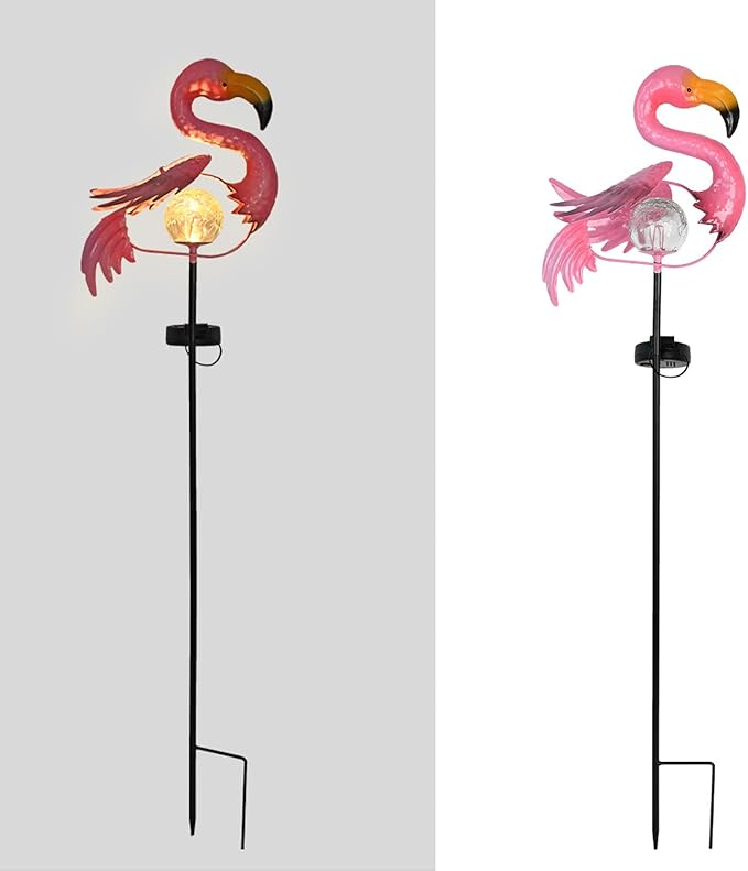 Garden Decor Solar Lights Pink Flamingo Lawn Light, for Yard Outdoor Decorations Ground Inserted Outdoor Waterproof | Lumora