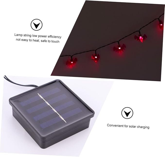 DECHOUS Solar Decorative String Lights with Purple Bats Warm Light for Outdoor Halloween Decor for Garden and Patio | Lumora