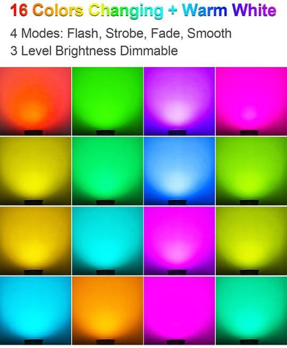 ZUCKEO RGB Low Voltage Landscape Lights LED Color Changing Well Lights, Outdoor In Ground Light Waterproof Accent Spotlights 12-24V Landscape Lighting for Yard Garden Pathway(8Pack with Connectors)