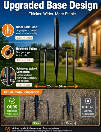 10 Pack String Light Poles for Outside, Adjustable Metal Patio Light Poles