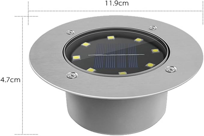 Operitacx Solar Ground Light LED Waterproof In-ground Lawn Light with 8 LEDs for Outdoor Garden Pathway Yard | Lumora