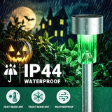 GIGALUMI Green Solar Pathway Lights, 20-Pack Outdoor Halloween Decor