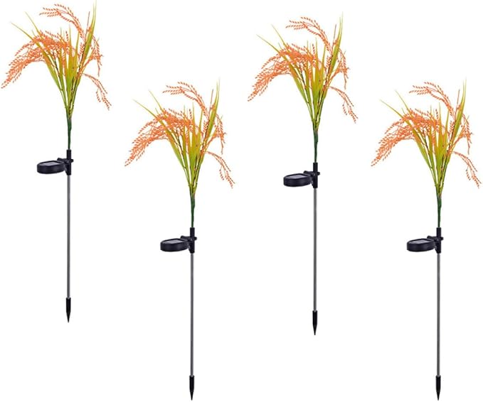Solar-Powered LED In-ground Light 4pcs Decorative Warm White Yard and Garden Path Lights with Control for Outdoor Patio and Lawn Landscape