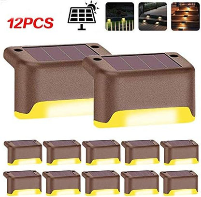 MODOAO Solar Deck Lights Solar Step Lights Waterproof Led Solar Lamp Led Solar Fence Lamp for Patio, Stairs,Garden Pathway, Fences and Path and Driveway (12 Pack)