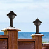 Solus Nautical Outdoor Post Top Light – Bollard Fixture for 3" Pole with LED Bulb, Black or White Finish | Lumora