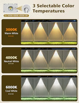 VOLISUN Solar Fence Lights Outdoor 8 Pack, 3 Color Temperatures Solar Light