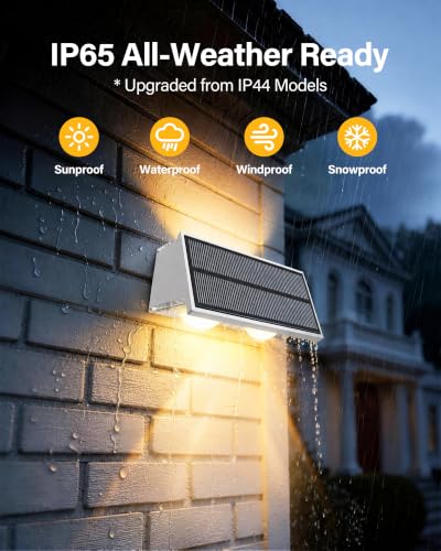 Solar Fence Lights Outdoor, 2 Pack Fence Solar Lights Waterproof