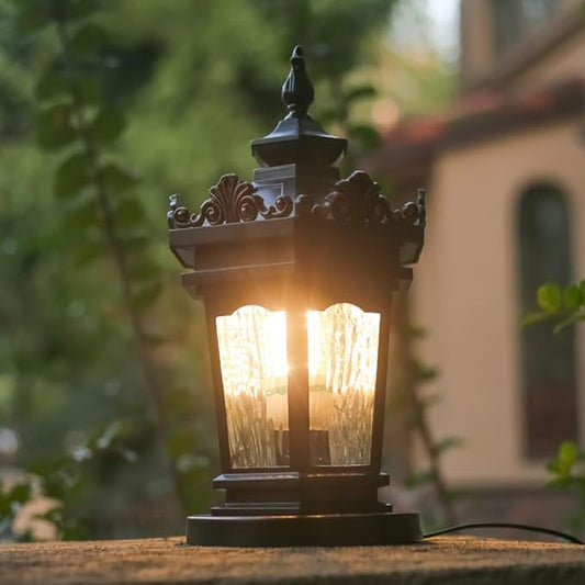 Lights Outdoor Edison Vintage Outdoor Waterproof Pillar Post Lights Garden Courtyard Streetlights Lanterns E27 Aluminum Lawn Pillar Column Lamp Cafe Bar Hall Club Shop Decor Stadium (Color : Height: 4