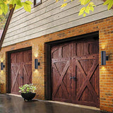 mirrea 12" Modern Outdoor Porch Light in 2 Lights, Matte Black, 2 Pack