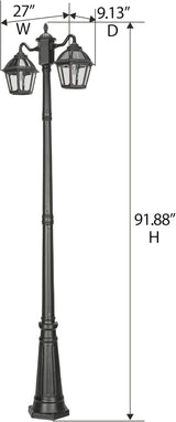 Gama Sonic Polaris Double Head Lamp Post (177B50002), Black Finish - Outdoor Path Light | Lumora