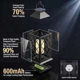 4 Pack 14'' Large Tempered Glass Solar Lanterns Outdoor Waterproof