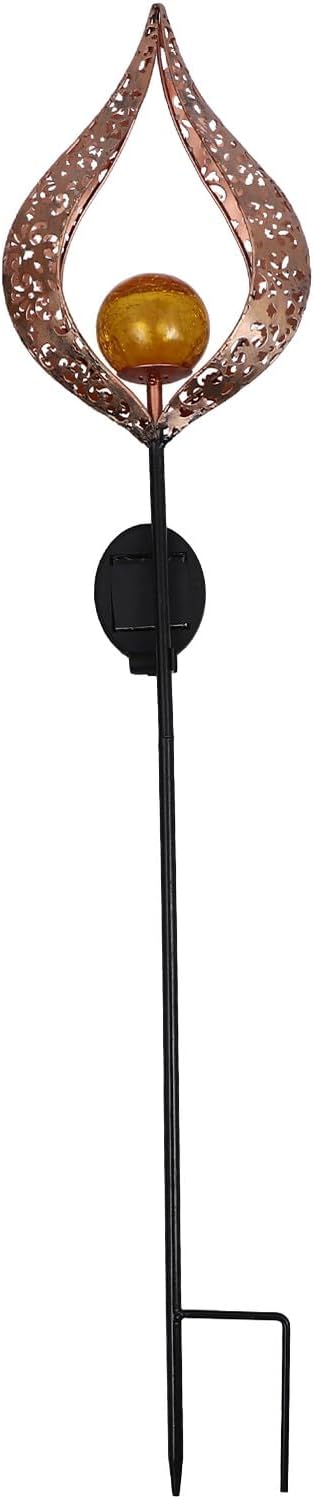 Solar LED Flame Torch Light for Garden Lawn Outdoor Waterproof Decorative Solar Pathway Lamp with Hollow Design