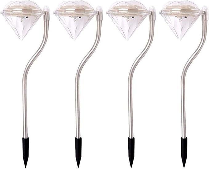 Ulalaza 4Pcs Solar Landscape Light Outdoot Stake Lights for Lawn Walkway Driveway Outdoor Yard Garden(Warm White)